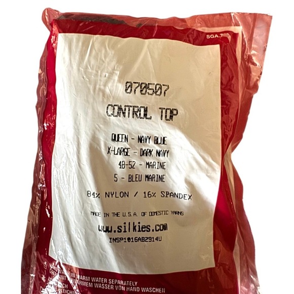 NWT Silkies Control Top Pantyhose 3 Pack Queen Beige Black Navy Blue Nude - Picture 7 of 9